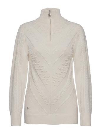 Amedine Ls Pullover Unlined Turtleneck Rullekravetrøje Hvid Daily Sports