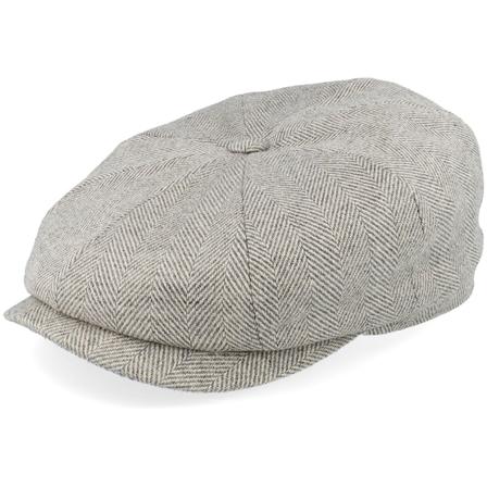 Stetson - Beige flatcap Czapka Z Daszkiem - Hatteras Herringbone Sustainable Stone Flat Cap @ Hatstore
