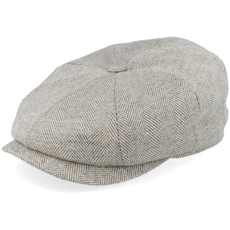 Stetson - Hatteras Herringbone Sustainable Stone Flat Cap Flatcap Beige Cap - @ Hatstore