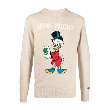 MC2 Saint Barth, Round-neck Knitwear Beżowy, Mężczyzna, Rozmiar: L