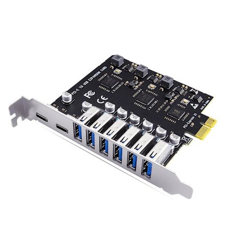 USB 3.2 og Type C PCI-E Udvidelseskort PCIE til USB Controller 6Port + 2Port USB-C 3.2 PCI-E Kort A