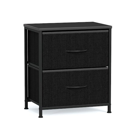 2-delt natbordssæt med 2 stofskuffer, metalramme