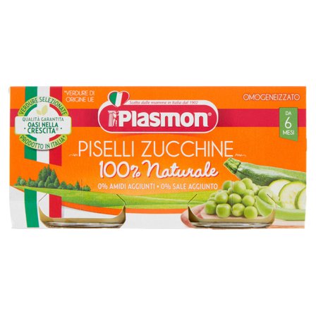 Plasmon Omogeneizzato Piselli Zucchine 6M+ 2x80g