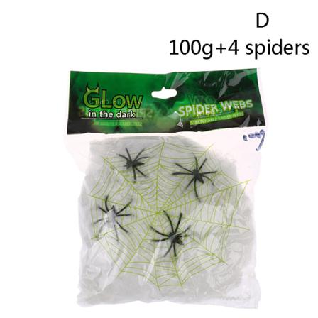 Halloween White Luminous Cobweb Party Room Spökhus Decora