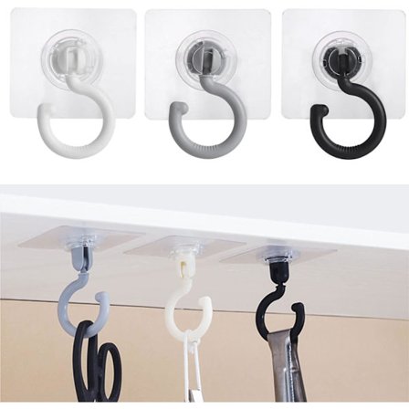 Selvklæbende Kroge Uden Nægle Køkken - Roterende Loftkrog Blee
