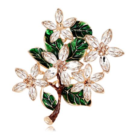 Vintage blomsterbrosjer, mote grønne blad brosjer, boutique b