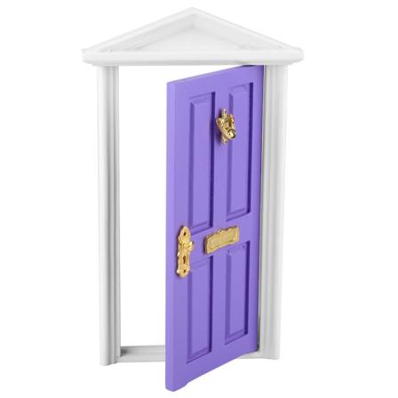 1:12 Dukkehus Miniatyrer Tredør Barn Morsom Leke Gave Dekor (Lilla)