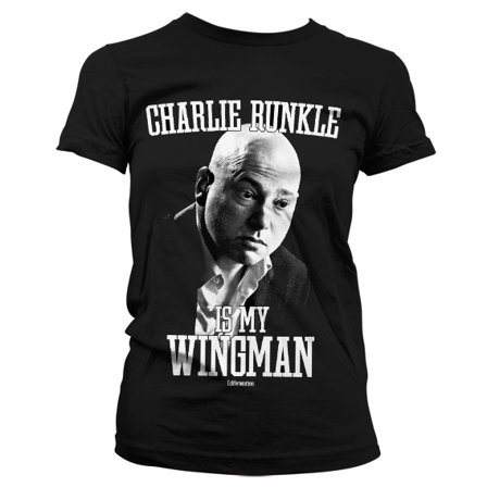 Charlie Runkle Is My Wingman Girly T-shirt (Sort) M