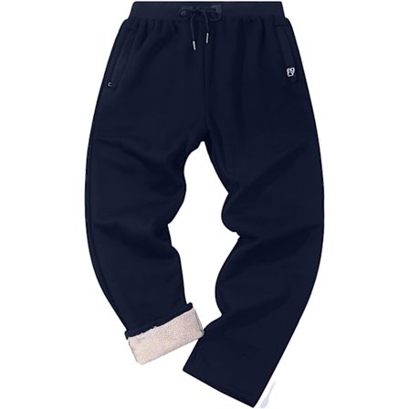 MEA Fleece Joggers Bukser til Mænd Vinter Aktiv Løbetøj Sherpa Foret Sweatpants 11 Navy Small