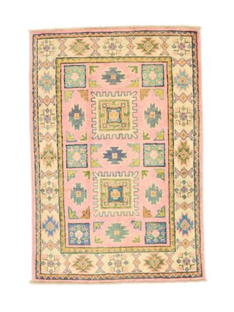 Handgeknüpft Kazak Fine 63X92 Wollteppich Orange/Beige Klein