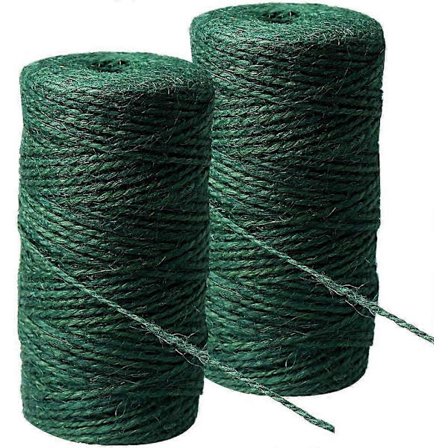 2 ruller med grønn hamp hagetau, hagetau juletau naturlig jutetau for hagearbeid, kunst og håndverk, 100m