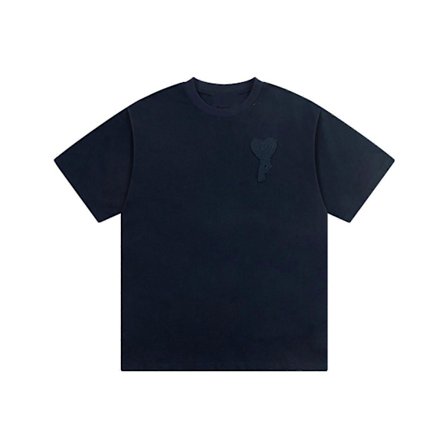 Ami Kms Love Kortärmad Sommar T-shirt i Bomull Casual Lös Passform Herr och Dam Samma Modevarumärke Halv Ärm