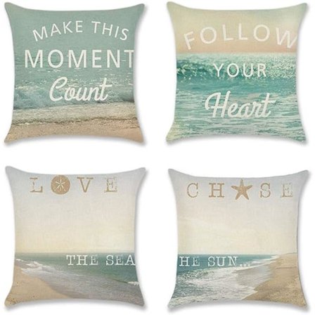 Set med 4 kuddfodral, 45 x 45 cm kuddfodral soffa bil hem