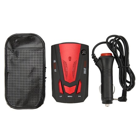 Bil Radar Detektor 360 Graders Beskyttelse Hastighedsalarm 16 Bånd Elektronisk Hund Hastighedstester Rød