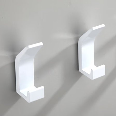 2 stk. Hvide Aluminium Selvklæbende Kroge, Dobbelt Badeværelse Håndklæde