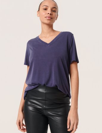 Soaked in Luxury Slcolumbine Oversize T-Shirt Ss - Navy - XS