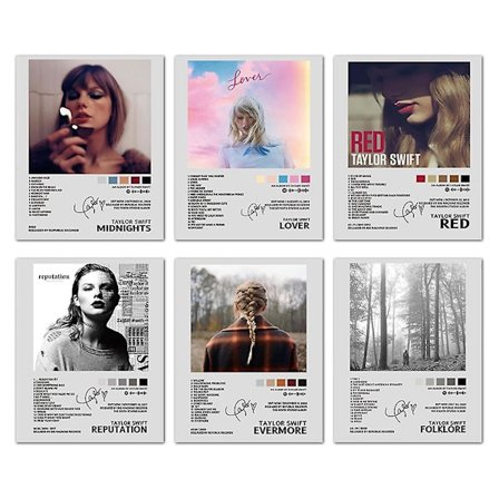 Taylor Swift-plakat Folklore Album Reputation-plakat Musikalbum Swiftie-artikler Plakat til værelse Æstetisk lærred Vægkunst Soveværelse