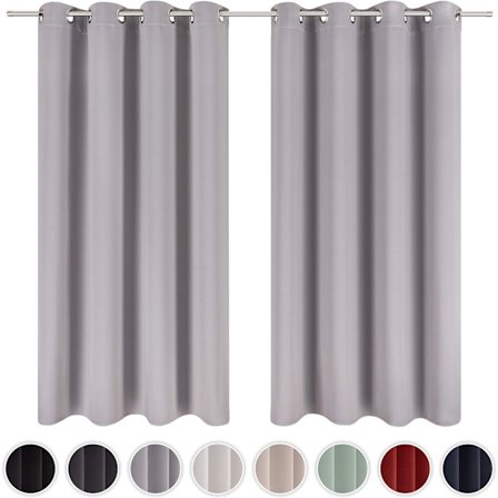 2 kappaleen pimennysverhot 140x175 cm - harmaa kaksinkertainen pimennysverhot - pimennysverhot rei'illä - verhot