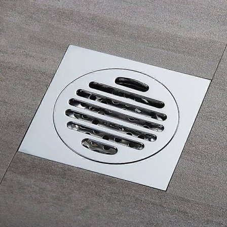 Firkantet Gulvsluk Kjøkken Bad Sluk Våt og Tørr Område Gulv Dusj Drenering Messing 100x100mm