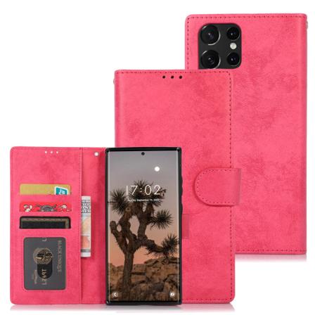 Samsung Galaxy S23 Ultra - Praktiskt Stilrent Plånboksfodral Pink