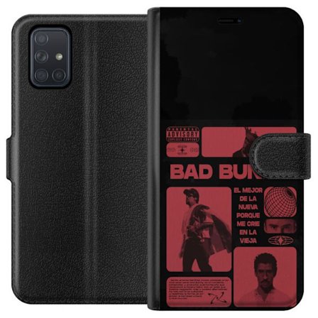 Kompatibelt Lommeboketui til Samsung Galaxy A71 Bad Bunny NFL-inspirert skjoldlogo med amerikansk fotball og stjerner