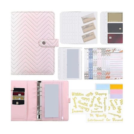 A6 Budget Binder, Penge Organiser til Kontanter med Lynlåslommer, Pengebinder til Budgettering og Opsparing
