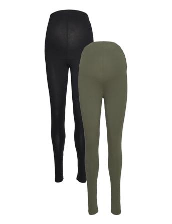 Mlemma Long Legging 2-P A. E. Leggings Svart Mamalicious*Betinget Tilbud