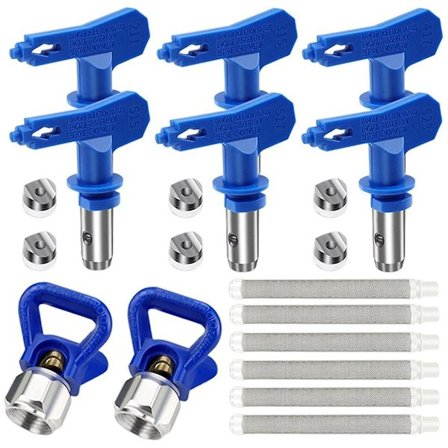 14 stk. Sprøytespisser Reversible Airless Maling Sprøyte Dyse Spisser Sprøyte Spiss Beskyttelse Med 6 stk. Airless