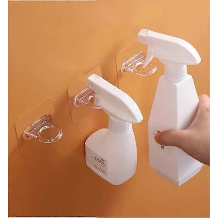 Självhäftande Sprayflaskhållare, Set om 10, Väggkrokar Utan Spik, Självhäftande Krokar för Badrum och Kök för Upphängning, Gardinstångshållare, 