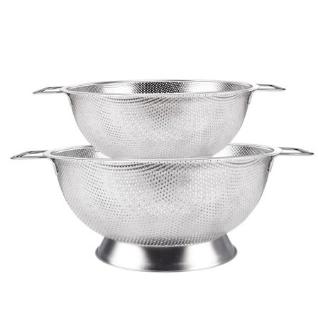 Dørslag rustfrit stål 3-Quart, si til køkkenmad, tåler opvaskemaskine (28,5 cm)