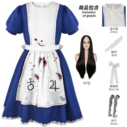 Alice Madness Returns Cosplay -asu ja piikatytön mekko naisille XL[YDE]