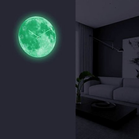 2023 Ny Lysende Måne Væg Ur Planet Akryl Materiale UV Trykt Ur Selvlysende Ure Væg Ur Soveværelse Stue Dekoration