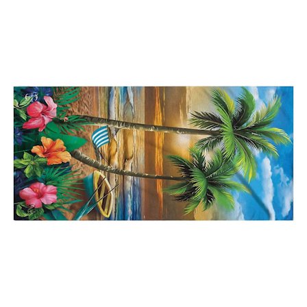 Extra Stor Strandhandduk 60" X 30" Coconut Beach Strandhandduk Mikrofiber Dubbelsidig Sammet Strandhandduk
