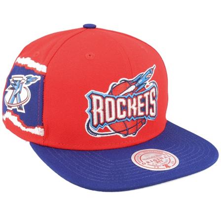 Mitchell & Ness - NBA Rood snapback Cap - Houston Rockets Jumbotron Hwc Red/Royal Snapback @ Hatstore