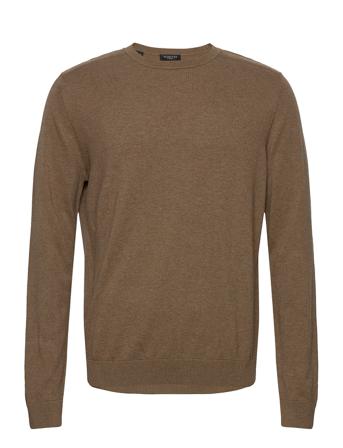 Slhberg Crew Neck B Brown Selected Homme