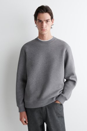 COS Men's Relaxed Scuba Sweatshirt in Grey