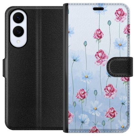 Kompatibel Tegnebogsetui til Samsung Galaxy S25 Edge Petal Reverie Sky Blue