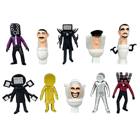 10 st Skibidi Toalettfigurer Set 7-10cm Kreativt Spel Skibidi Toalett Actionfigurer Mini Leksaker Modell