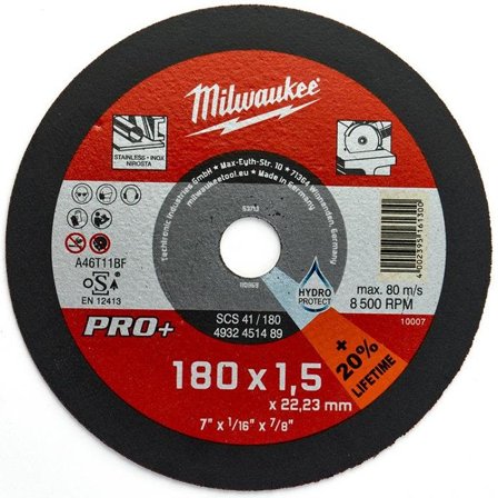 Milwaukee SCS 41 PRO+ Kapskiva 180x1,5 mm, Kapa, slipa & polera