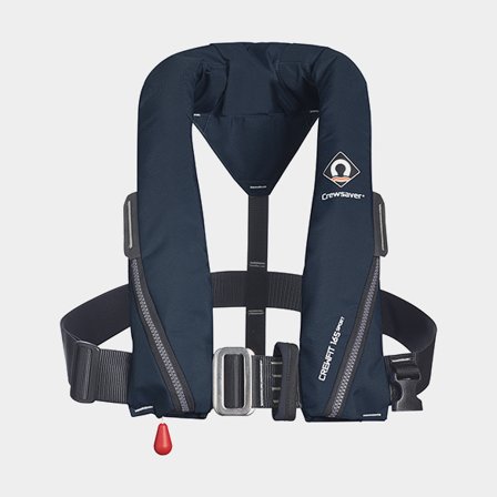 Chaleco salvavidas inflable Crewsaver Crewfit Sport 165N Navy, automático, con anillo para línea de seguridad + cartucho de CO2 33 gramos, One-Size (>