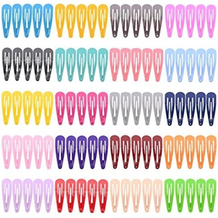 Søde Farver 2 Tommer Metal Snap Hårklemmer Børne Barrettes Pige Hårtilbehør (100 stk)