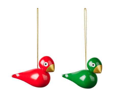 Kay Bojesen Julefugler Rød+Grønn H5 2stk