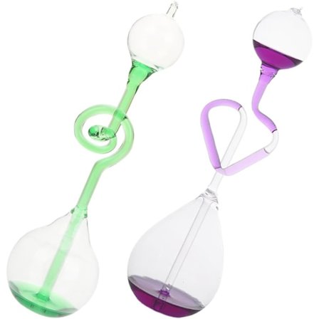 Elegant Flydende Bordtimer 2 stk. Timeglas Timere Unik Glas Håndværk Hjemmekontor Dekoration