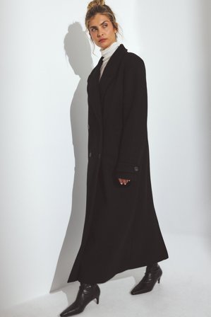 NA-KD Long Coat - Frakker - Sort - EU 36