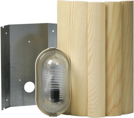 Ensto AVH15.2 Badstuarmatur for hjørne, med fururist, Belysning