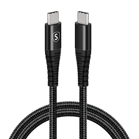 USB-C till USB-C-kabel 5A, 100W, 1m - Svart