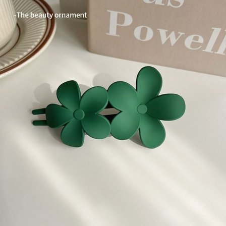4kpl Double Flower Hairpin Duckbill Clip VIHREÄ