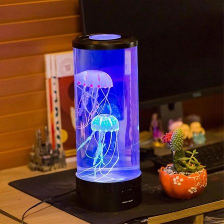 USB Jellyfish Lava Lampe Natlampe til skrivebord, seng, børneværelse