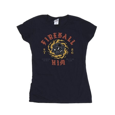 Netflix Dam/Kvinnor Stranger Things Fireball Dice 86 Bomull T-shirt