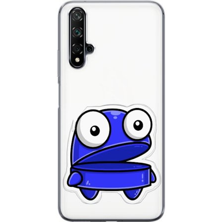 Kompatibel Mobilcover til Huawei Huawei nova 5T Blå tegneseriefigur med åbent udtryk og store øjne i sjov illustration